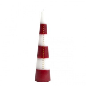 Sviečka CARLLO adventná s červenými pásmi 870373