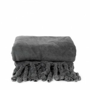Deka BRAID so strapcami sivá