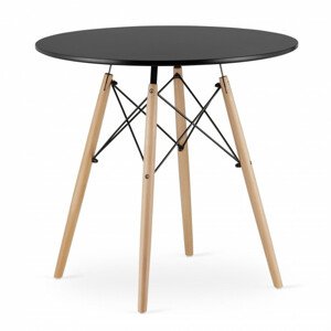 Okrúhly stôl TODI 80 cm čierny