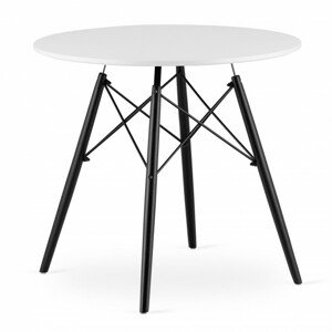 Okrúhly stôl TODI 80 cm bielo čierny