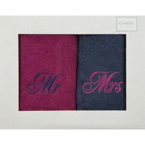 Darčeková sada uterákov MR MRS 2 amarantová / granátová