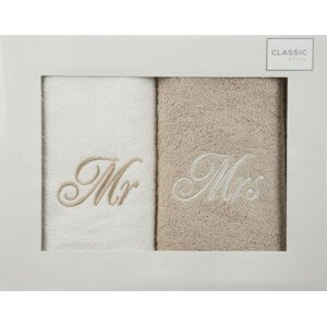 Darčeková sada uterákov MR MRS 2 krémová