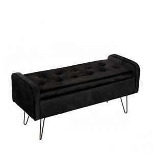 Lavica VENLO zamatová čierna ALL 820811