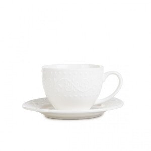 Šálka SYLIA s podšálkou, ornamenty 874685 90 ml