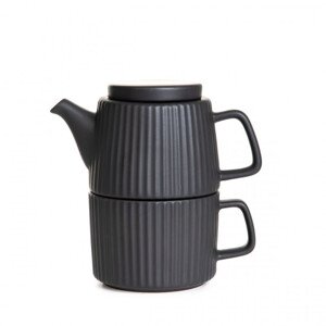 Džbán MULEN so šálkou, čierny 875606 650 ml