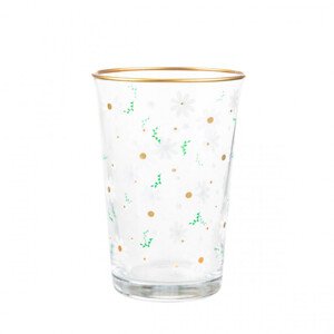 Pohár DAISIES s kvetmi a zlatým okrajom 894270 250 ml