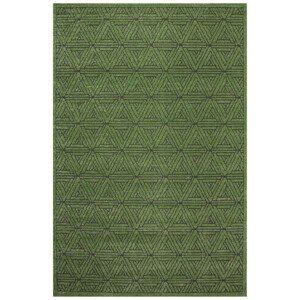 Koberec Teno F0336 fľaškovo zelený, geometrický / trojuholníky