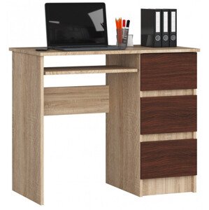 Kancelársky stôl A-6 CLP pravostranný, sonoma/wenge