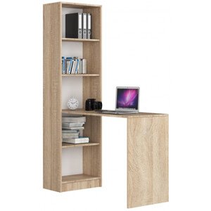 Písací stôl s regálom SMART CLP, dub sonoma
