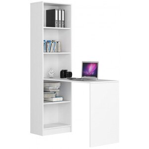 Písací stôl s regálom SMART CLP, biely