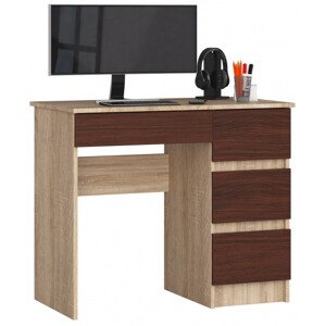 Kancelársky stôl A-7 CLP pravostranný, dub sonoma / wenge