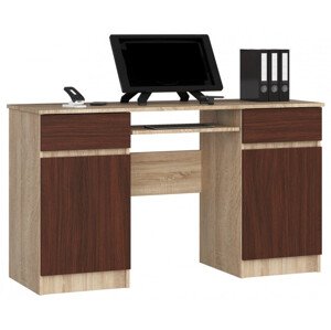Kancelársky stôl CLP A5 2D 2SZ dub sonoma / wenge