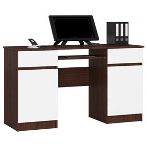 Kancelársky stôl CLP A5 2D 2SZ wenge / biely