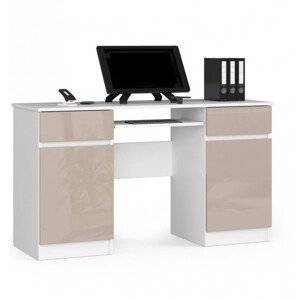 Kancelársky stôl CLP A5 2D 2SZ cappuccino lesk