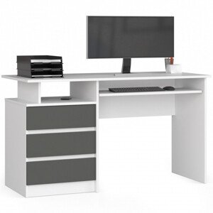 Kancelársky stôl CLP 135 cm biely / sivý