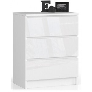 Komoda K60 3SZ CLP biela, lesk