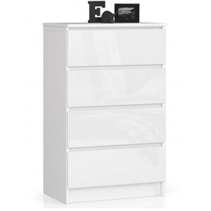 Komoda K60 4SZ CLP biela, lesk