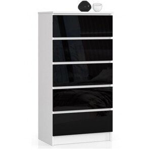 Komoda K60 5SZ CLP čierna, lesk