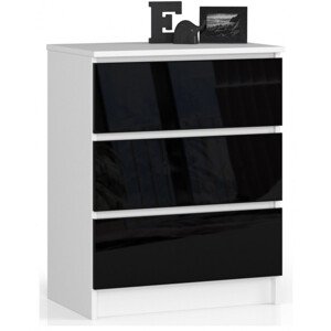 Komoda K60 3SZ CLP čierna, lesk