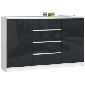 Komoda K160 2D 4SZ CLP grafitová, lesk