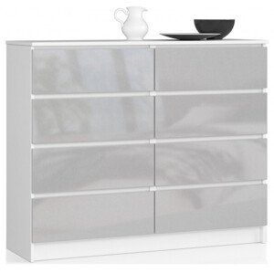 Komoda K120 8SZ CLP metalická, lesk