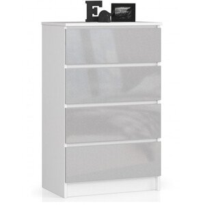 Komoda K60 4SZ CLP metalická, lesk