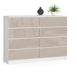 Komoda K140 8SZ CLP cappuccino, lesk