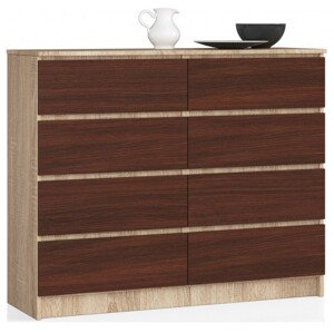 Komoda K120 8SZ CLP dub sonoma / wenge