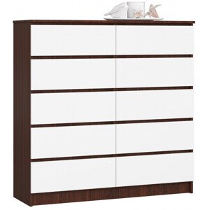 Komoda K120 10SZ CLP wenge / biela