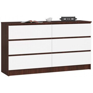 Komoda K140 6SZ CLP wenge / biela