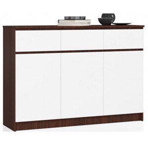 Komoda K140 3D 3SZ CLP wenge / biela