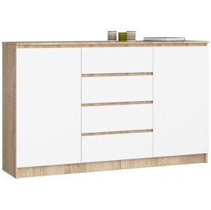 Komoda K160 2D 4SZ CLP dub sonoma / biela