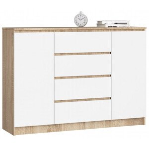 Komoda K140 2D 4SZ CLP dub sonoma / biela