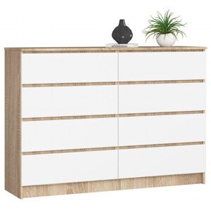Komoda K140 8SZ CLP sonoma / biela