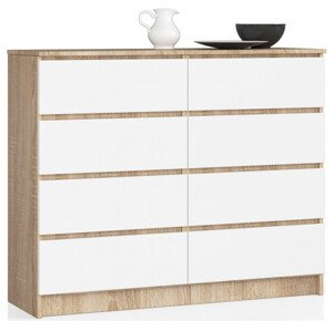 Komoda K120 8SZ CLP sonoma / biela