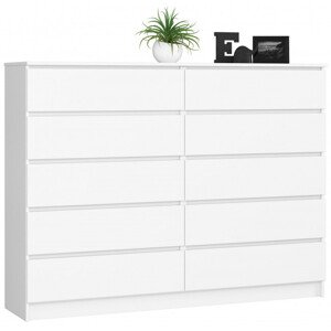 Komoda K160 10SZ CLP biela