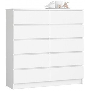 Komoda K120 10SZ CLP biela