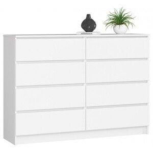 Komoda K140 8SZ CLP biela