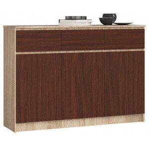 Komoda K140 3D 3SZ CLP sonoma / wenge