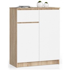 Komoda K80 2D 1SZ CLP dub sonoma / biela