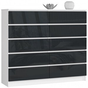 Komoda K140 10SZ CLP grafitová lesk