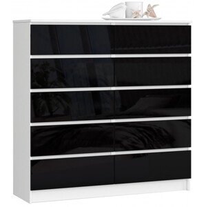 Komoda K120 10SZ CLP čierna lesk