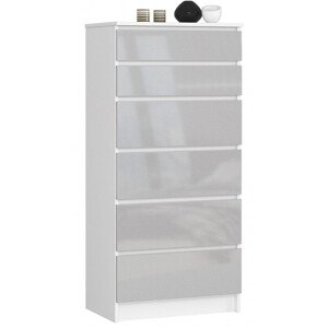 Komoda K60 6SZ CLP metalická lesk