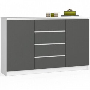 Komoda K160 2D 4SZ CLP biela / sivá