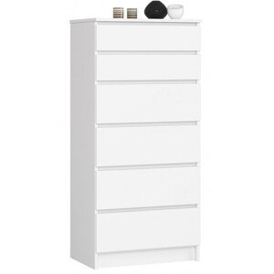Komoda K60 6SZ CLP biela