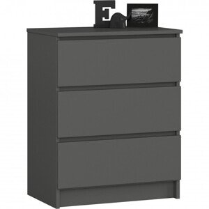 Komoda K60 3SZ CLP grafitová / sivá