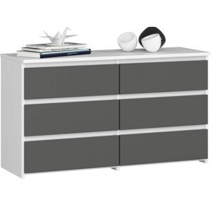 Komoda CL100 6SZ biela / sivá
