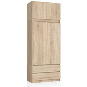 Skriňa s nadstavcom S 90 cm 2D 2SZ CLP dub sonoma