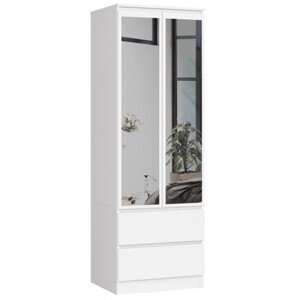 Skriňa STAR S 60 cm 2D 2SZ zrkadlá CLP biela