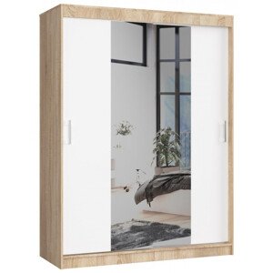 Šatníková skriňa s posuvnými dverami 150 cm CLP sonoma / biela